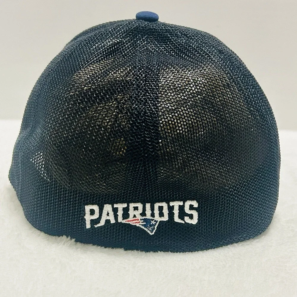 '47 Brand New England Patriots Pixelation Trophy‎ Stretch Flex Hat Cap S/M Blue